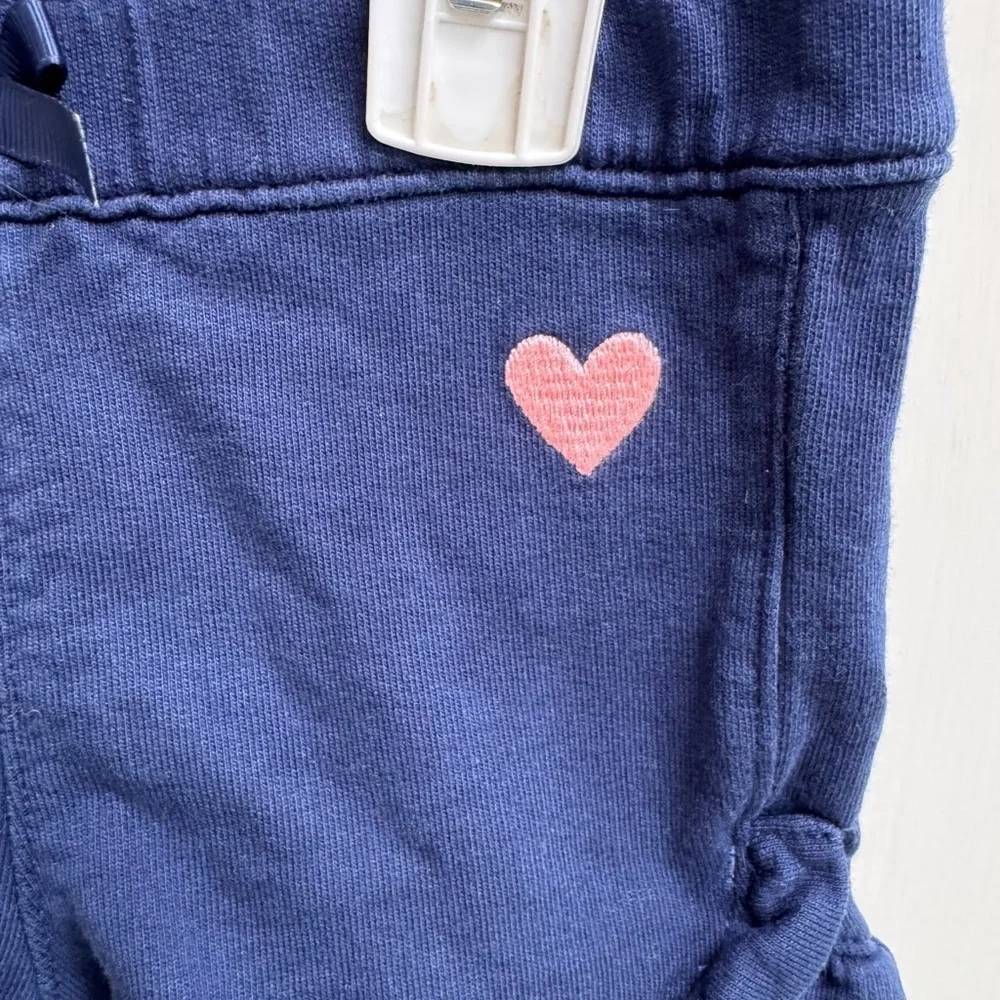 NWOT Simple Joys by Carter’s 3T Girls Blue Soft Shorts with Pink Heart